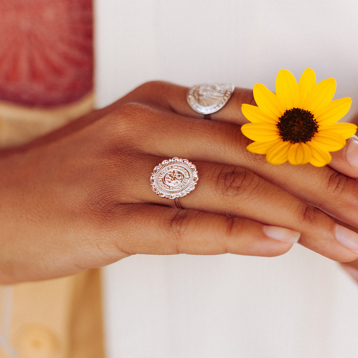 St Christopher Coin Ring In Silver Get Back Necklaces