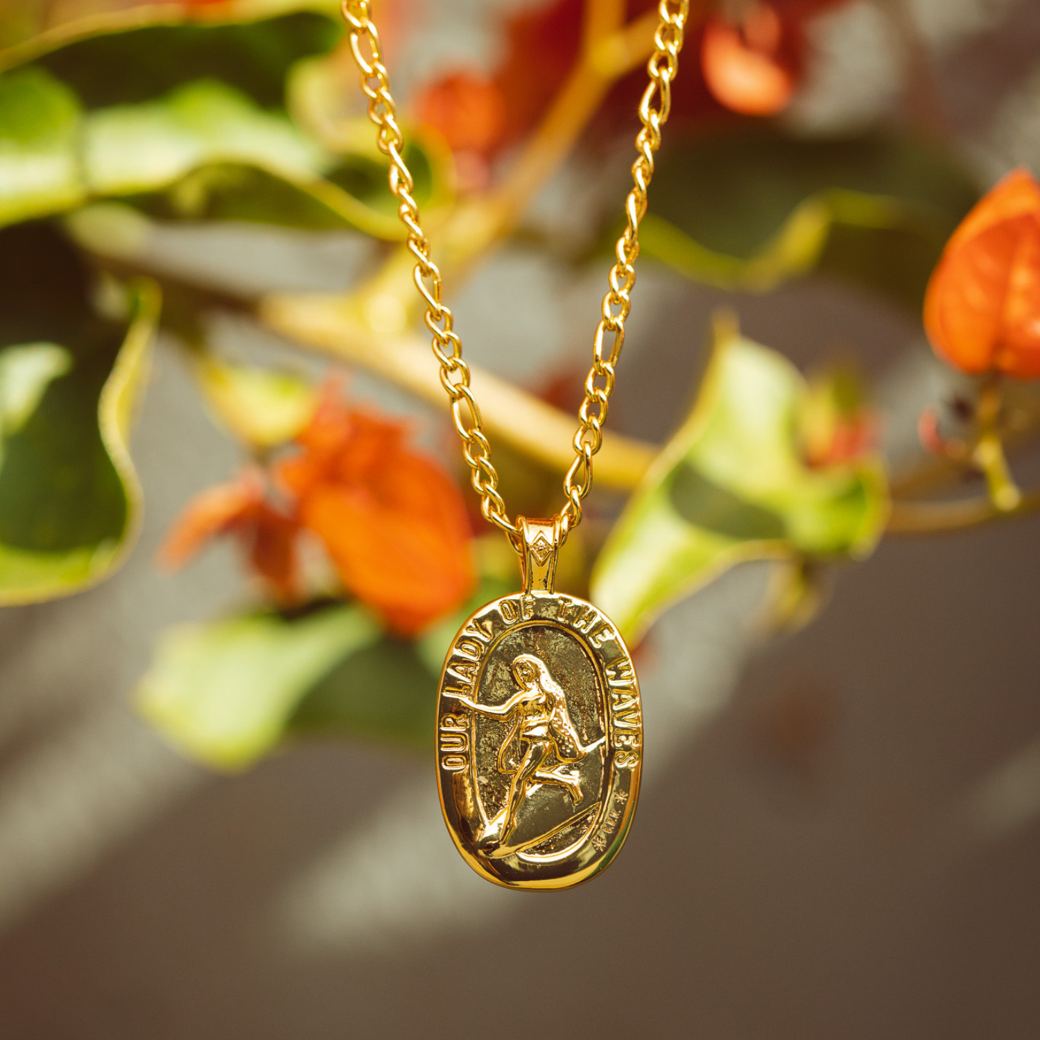 Our Lady of The Waves Necklace - Gold