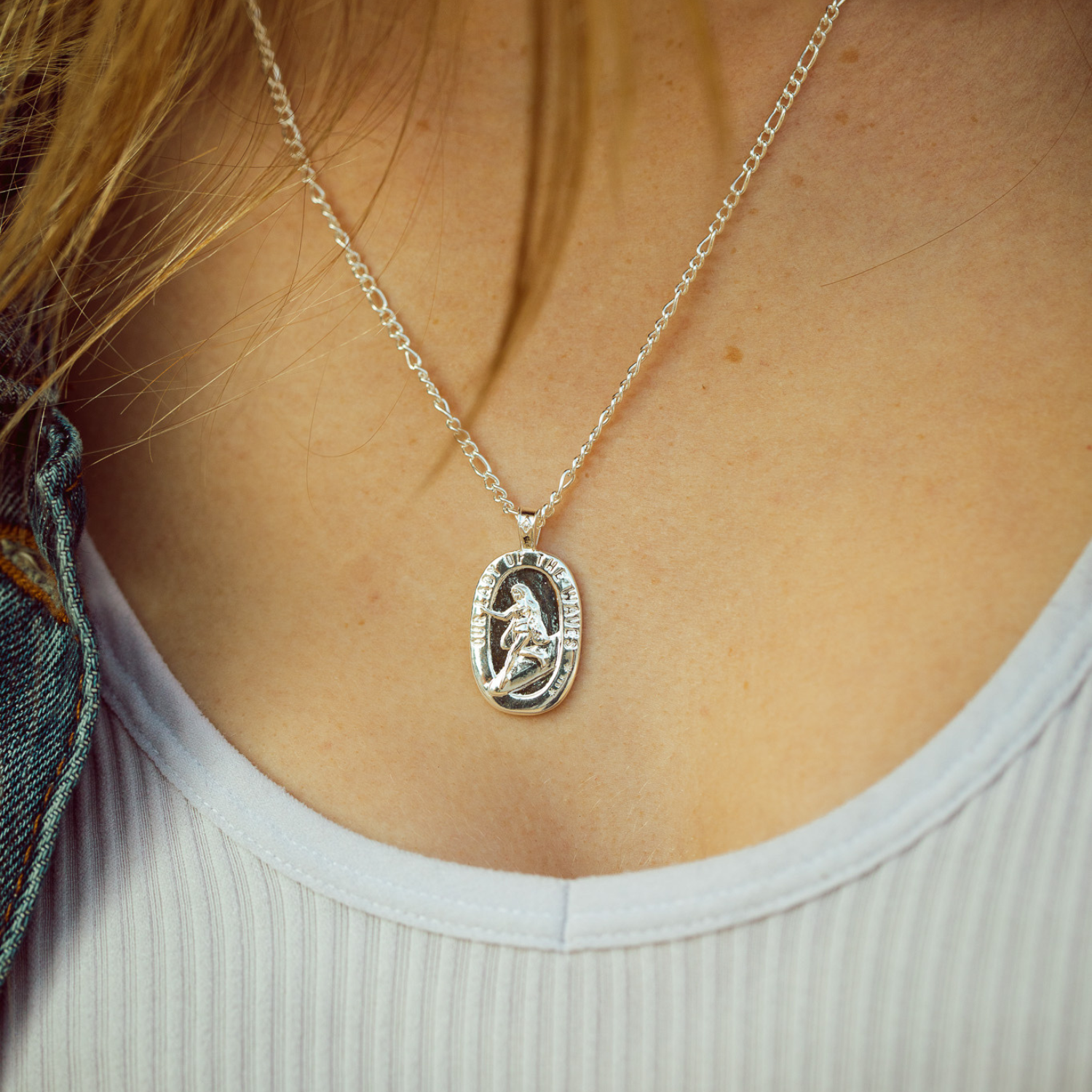 Our Lady of The Waves Necklace - Silver