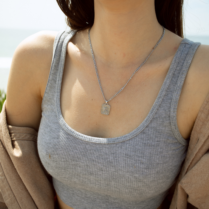 The Silver Traveler Rectangle Necklace