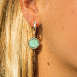 St. Christopher Earrings - Sea Foam Green