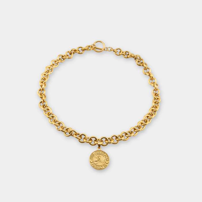 Gold St. Christopher Toggle Choker