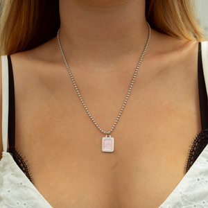 Rectangle St. Christopher - Pink / White