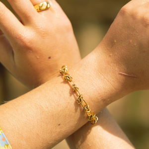 Gold Knotted Barb Wire Bracelet