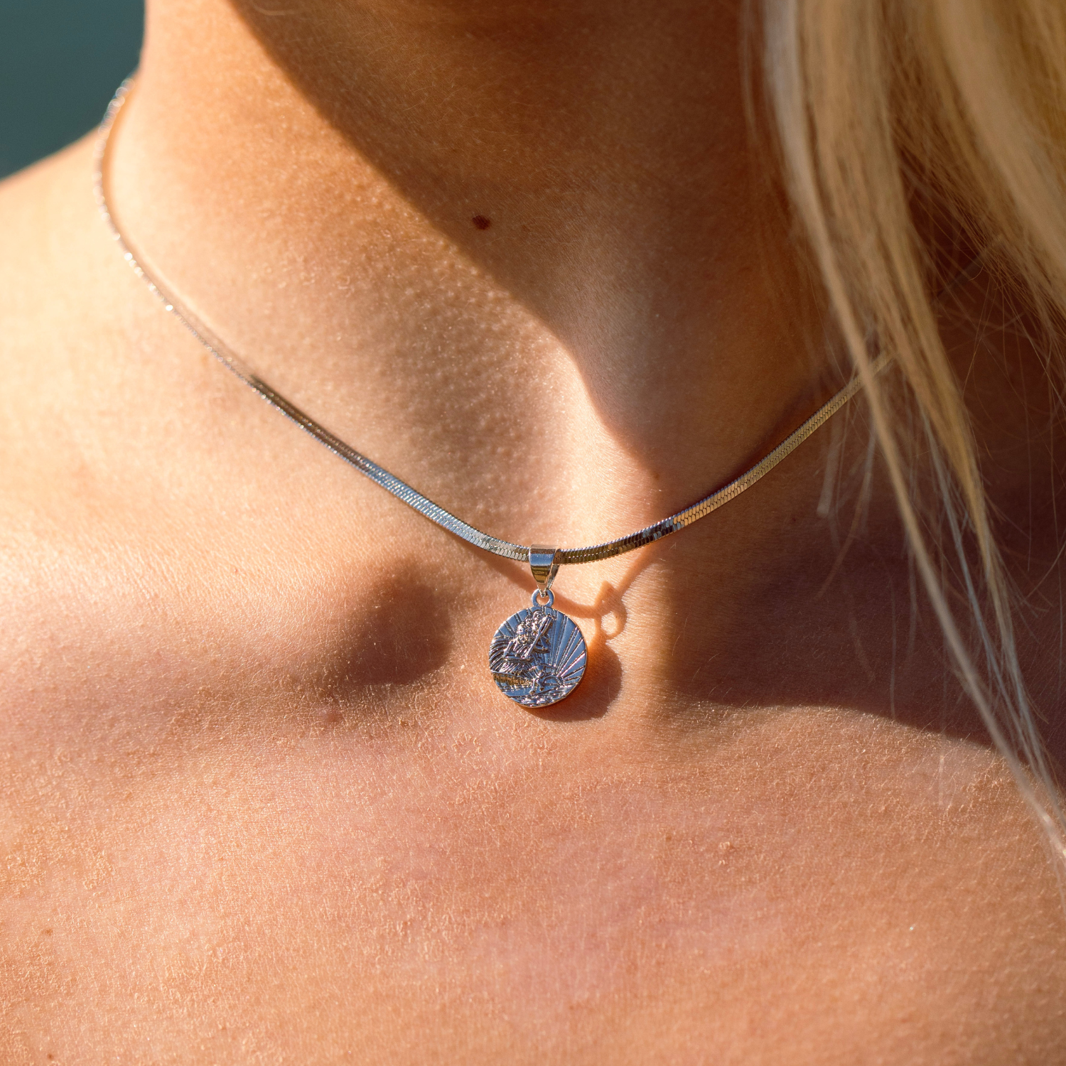 Silver Oceanside Herringbone Choker