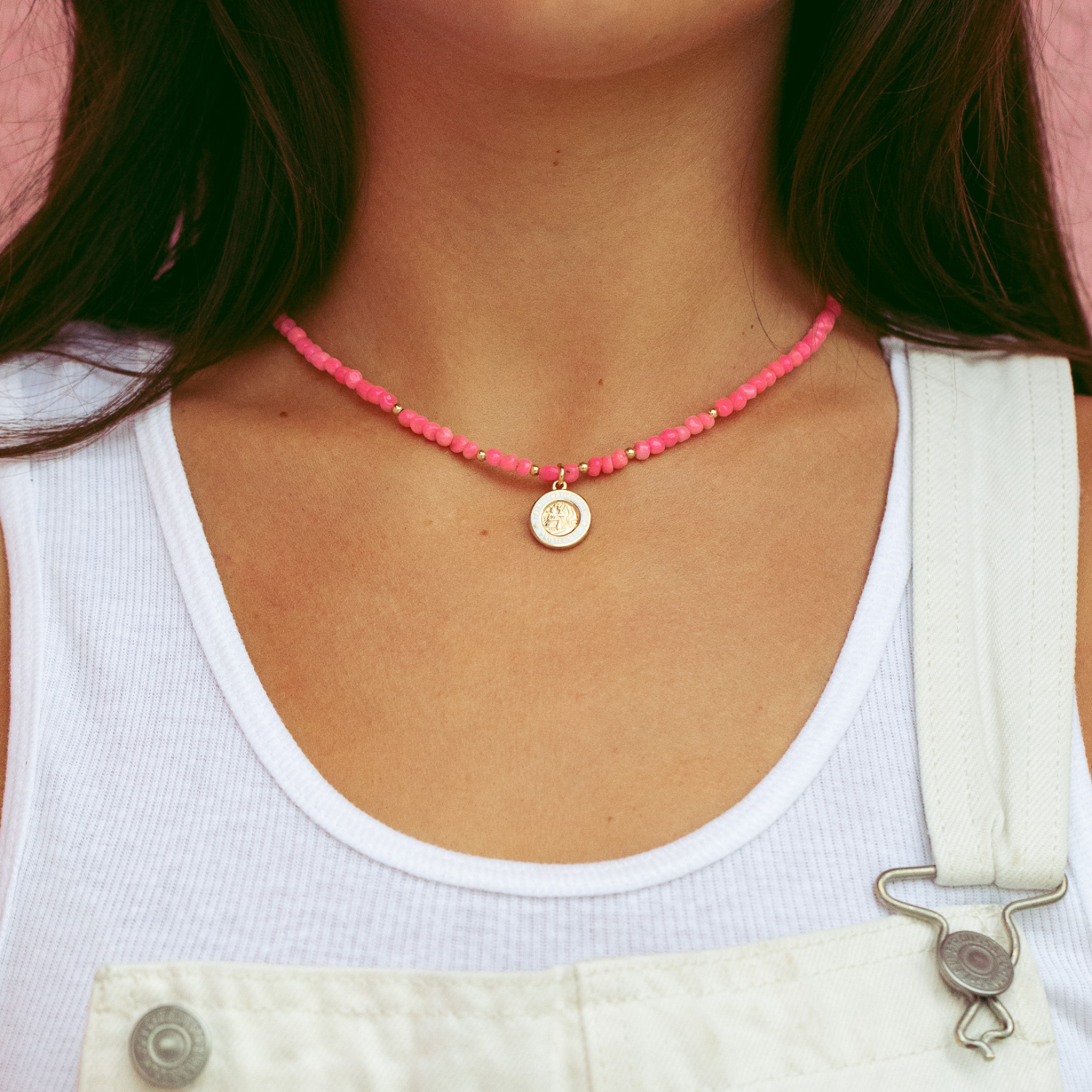 Blushing Roses Beaded Choker