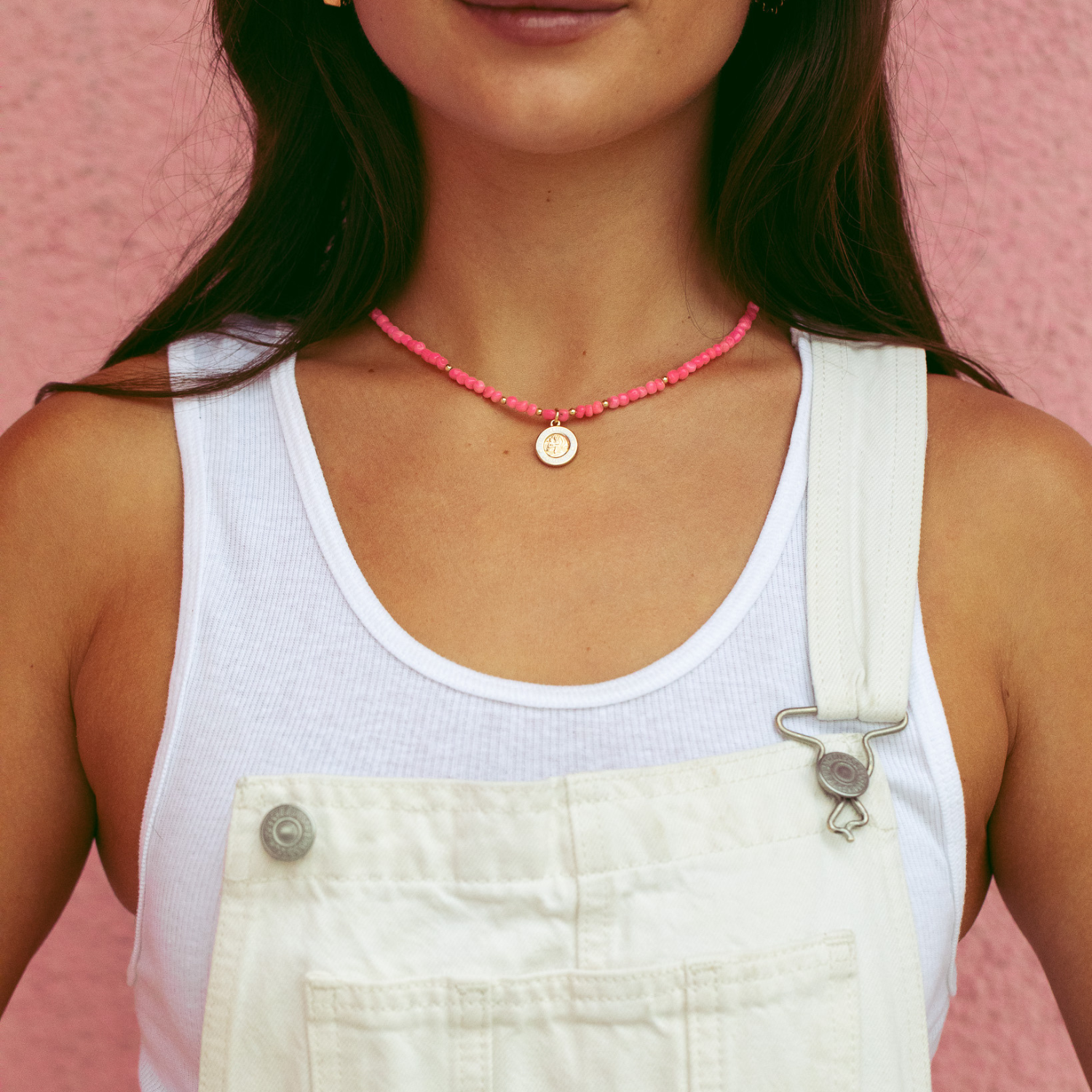 Blushing Roses Beaded Choker