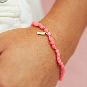 Blushing Roses Beaded Bracelet