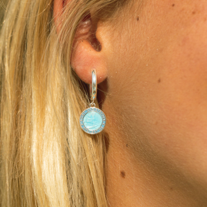 St. Christopher Earrings - Denim Blue