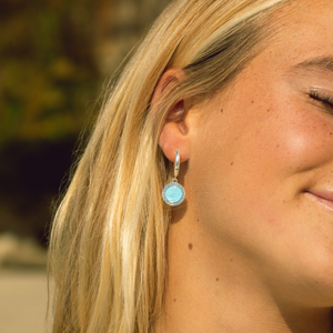 St. Christopher Earrings - Denim Blue