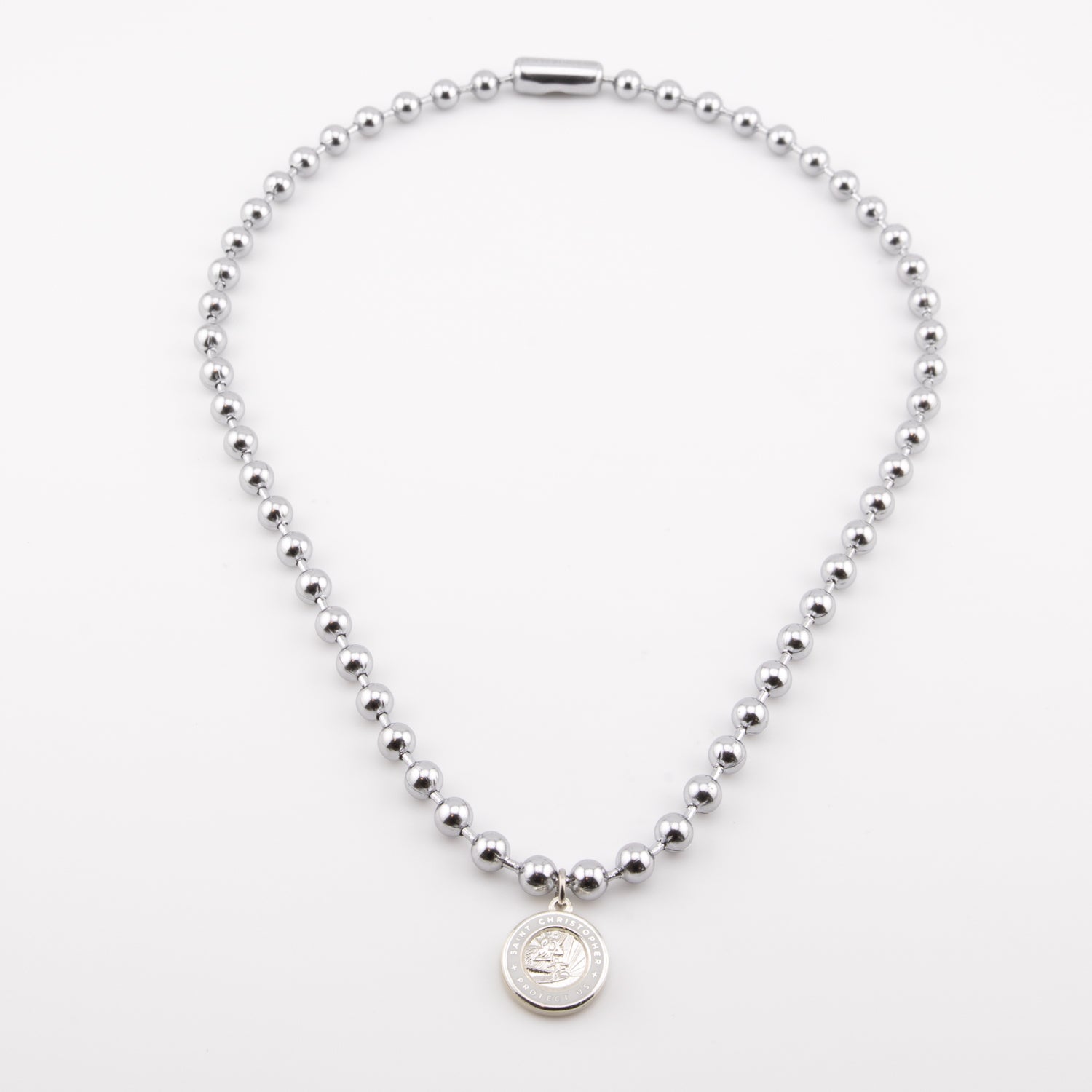 90's Chunky Ball Chain Choker - Silver / White