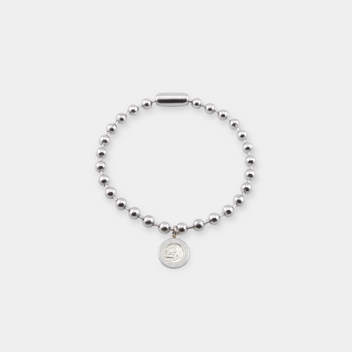 90's Chunky Ball Chain Bracelet - Silver / White