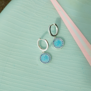 St. Christopher Earrings - Denim Blue