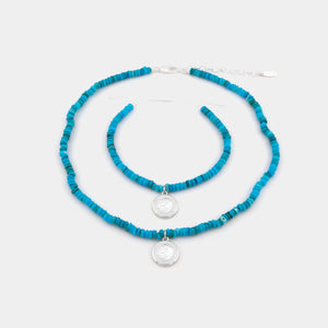 crystal coast bracelet and choker with st. christopher pendant 