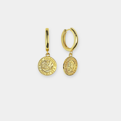 Gold St. Christopher Earrings upsell