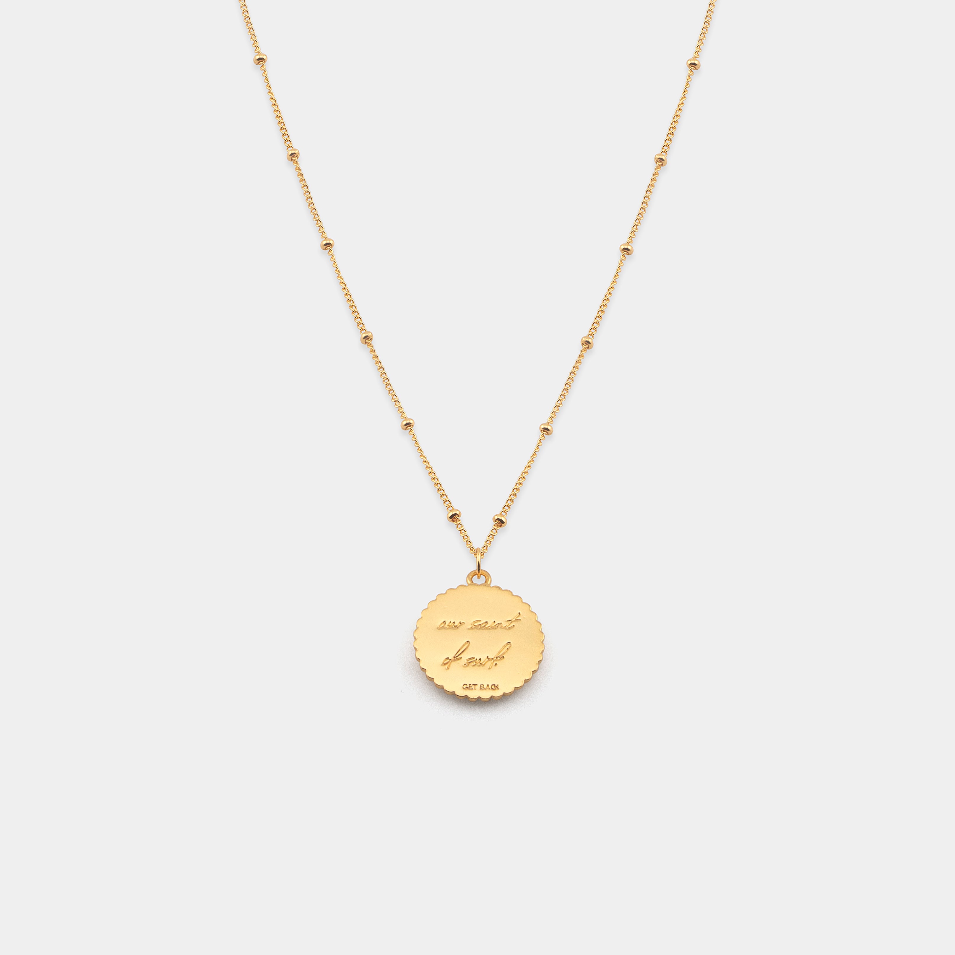 St. Christopher Satellite Coin Necklace - Gold