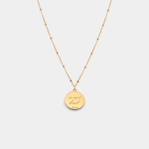 St. Christopher Satellite Coin Necklace - Gold