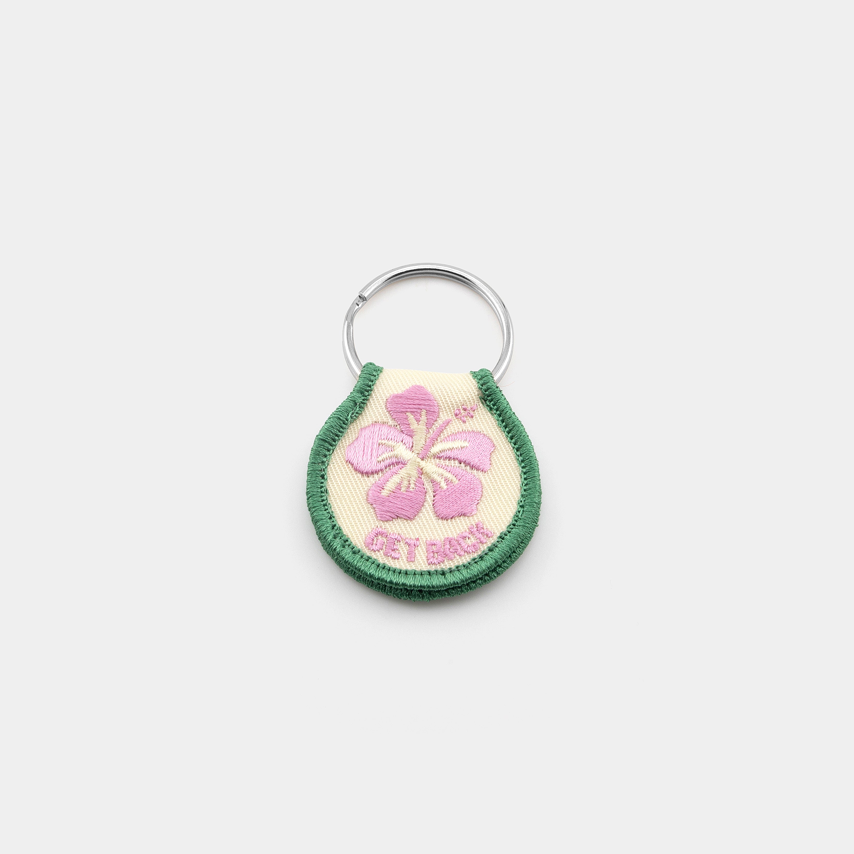 Get Back Hibiscus Patch Keychain