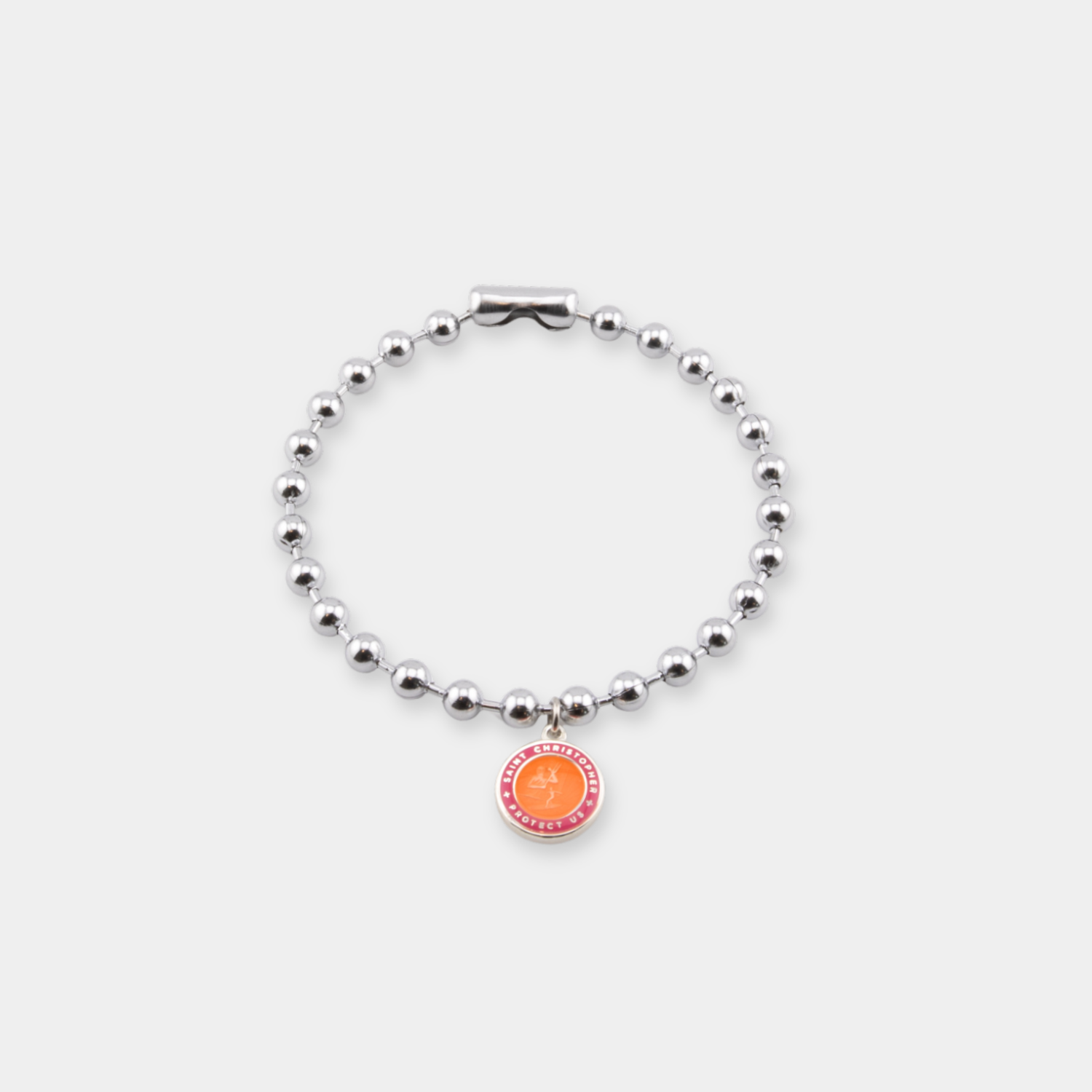 90's Chunky Ball Chain Bracelet - Orange / Hot Pink