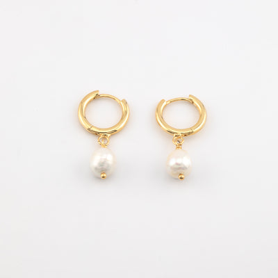 Shoreline Pearl Hoop Earrings - Gold upsell