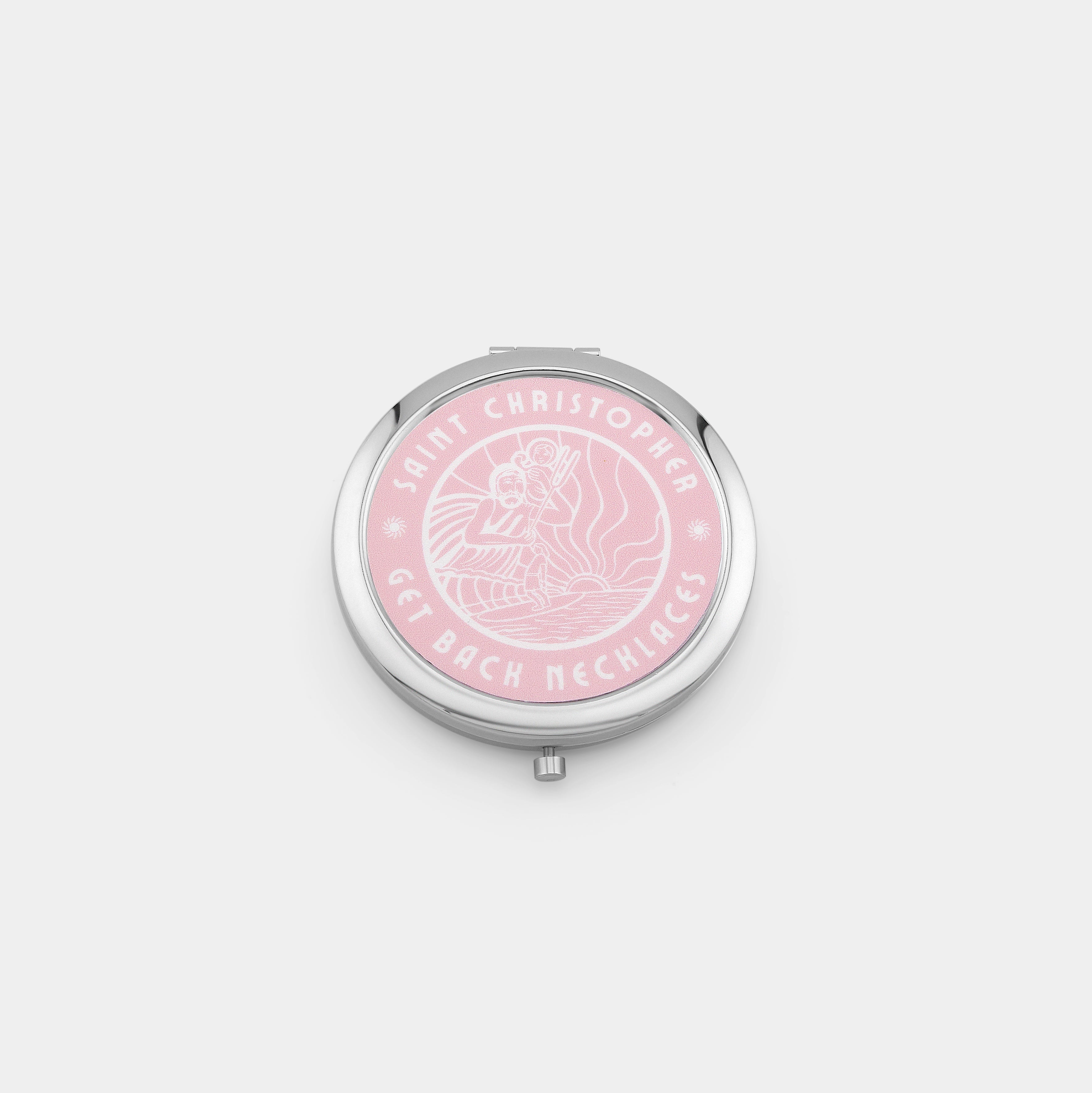 Pink St. Christopher Pocket Mirror