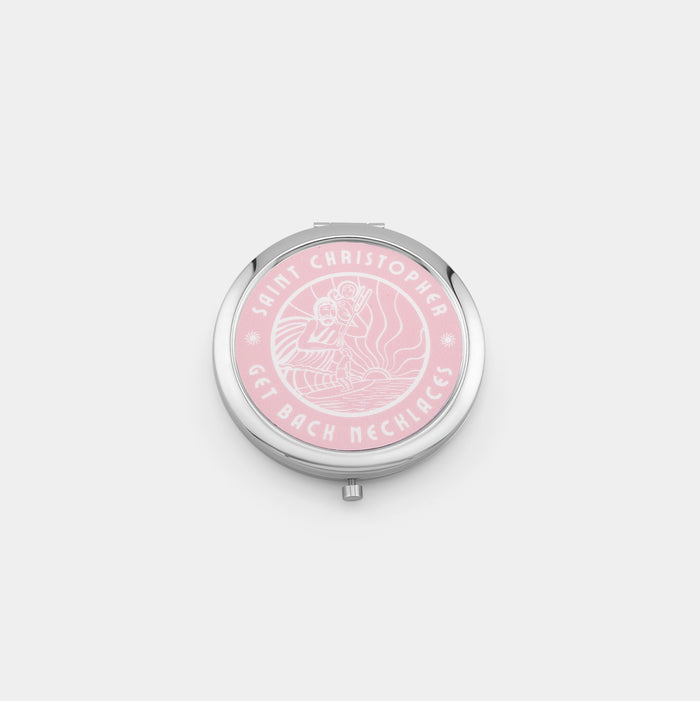 Pink St. Christopher Pocket Mirror