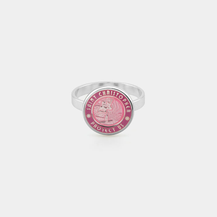 St. Christopher Ring - Pink / Rose