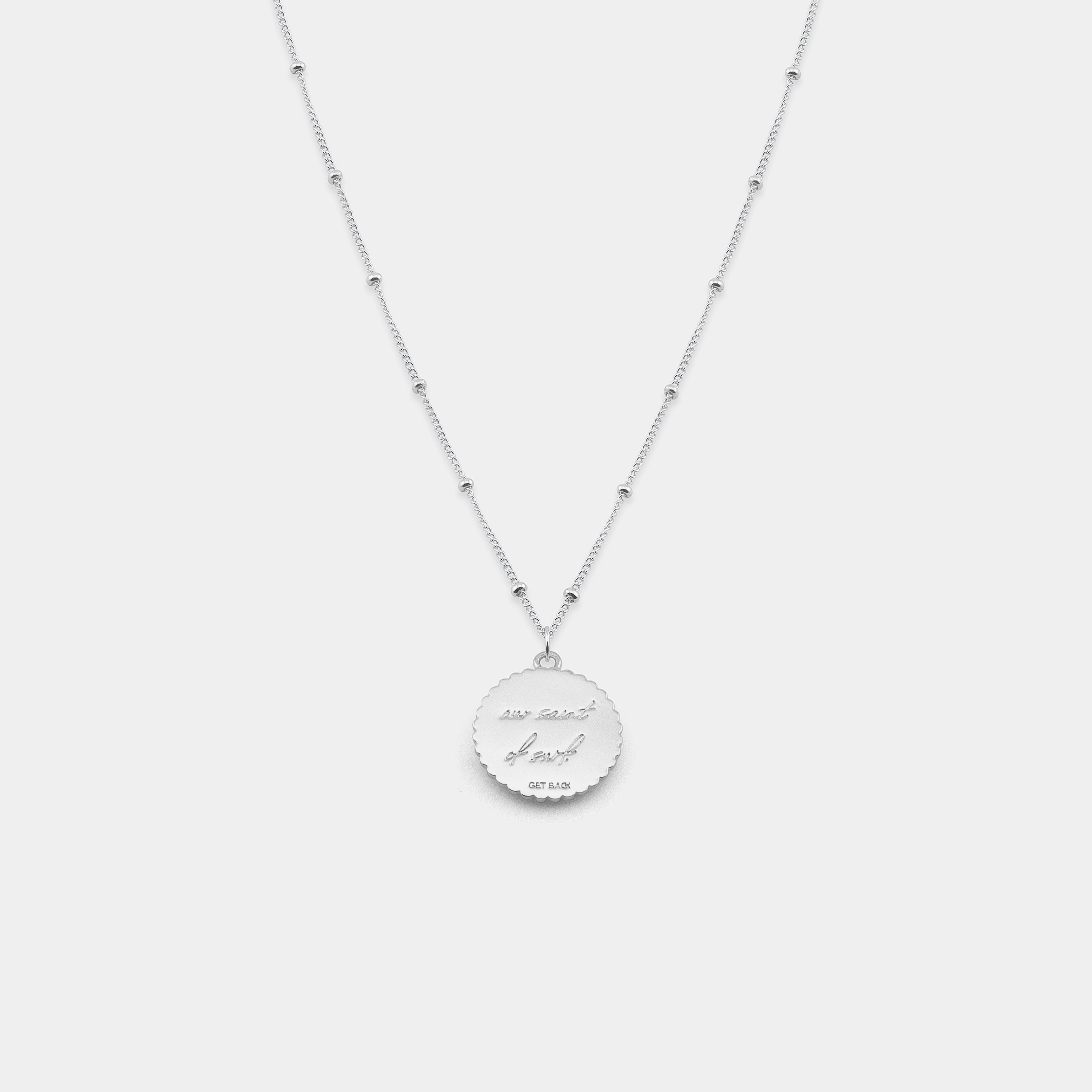 St. Christopher Satellite Coin Necklace - Silver