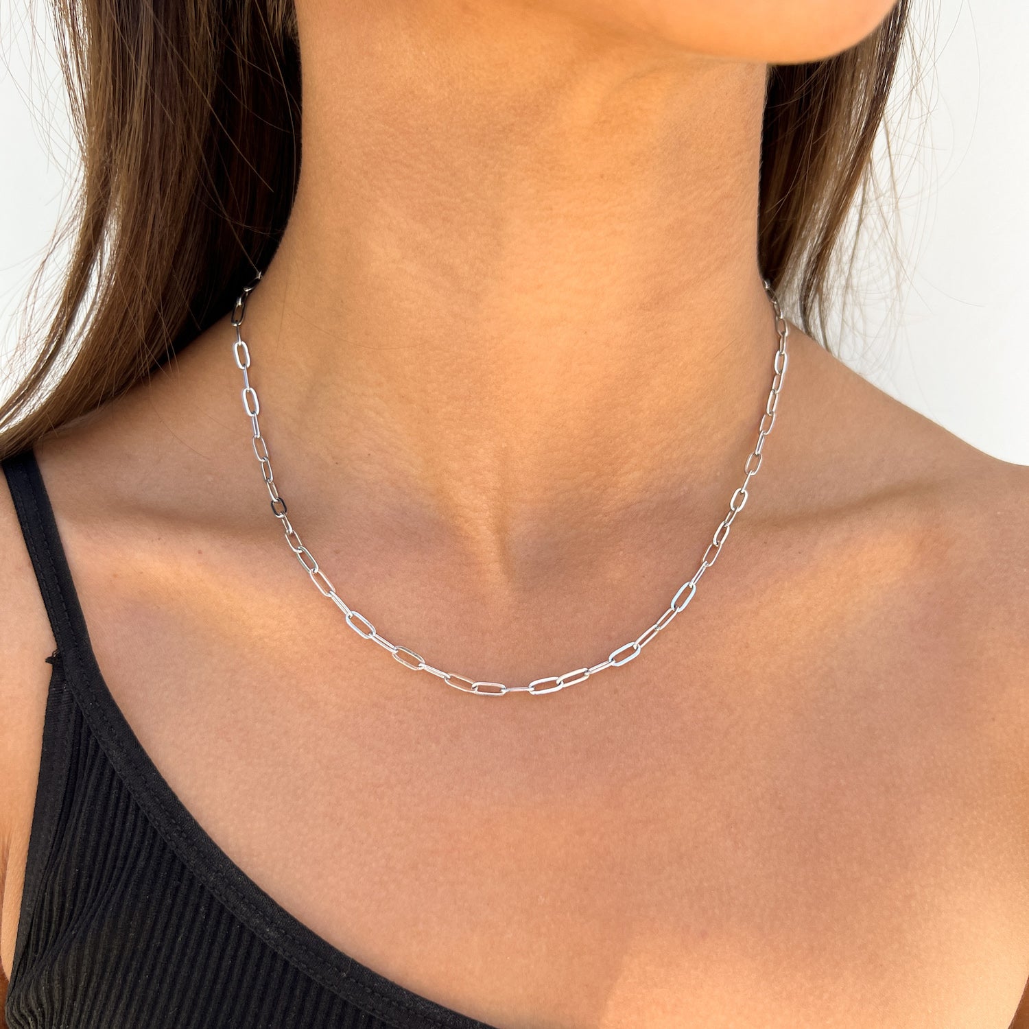 Sterling Silver Double Strand Curb & Paperclip Chain Necklace – Dandelion  Jewelry